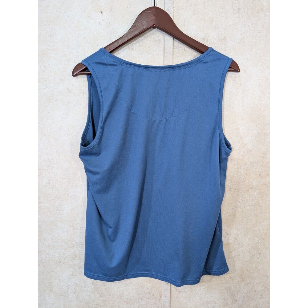 2 Muk Luk Pajama Tank Tops L Blue Cloud Knit Pull Over Sleepwear Night Shirt - Picture 5 of 9
